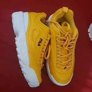 Yellow womans Fila Shoes